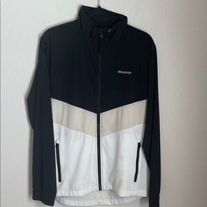 Hollister  Black, Cream, and White Windbreaker